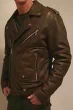 Leren Biker Jacket  (z.g.a.n.), Ophalen of Verzenden, Zo goed als nieuw, Maat 48/50 (M), Groen