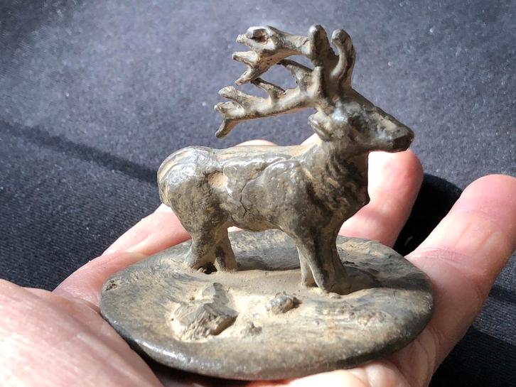 Romeins Byzantijns LODEN beeldje HERT Bodemvondst conditie +, Antiek en Kunst, Curiosa en Brocante, Ophalen of Verzenden