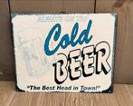 Metalen bord Cold Beer, Ophalen, Gebruikt, Reclamebord