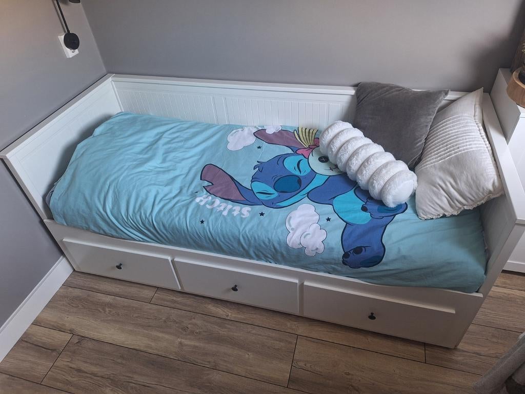 Ikea Hemnes bed bank, Ophalen, 85 tot 100 cm, Zo goed als nieuw, Lattenbodem