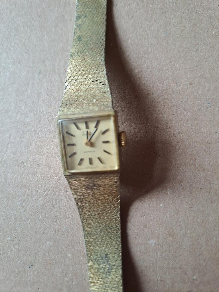 Vintage indus Incabloc Dameshorloge - Goudkleurig, Overige merken, Overige materialen, Gebruikt, Polshorloge