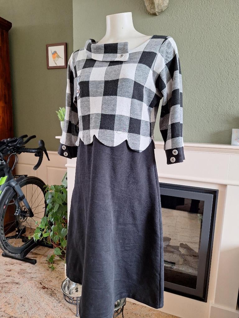 Margot MWM zwart wit geruiten jurk XXL 44, Kleding | Dames, Jurken, Margot, Verzenden, Zwart, Maat 42/44 (L)