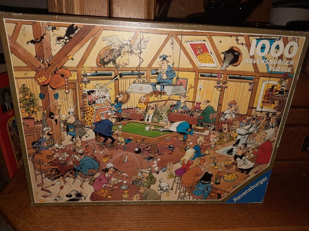 Biljarten puzzel 1000st Jan van Haasteren van Ravensburger, Ophalen of Verzenden, 500 t/m 1500 stukjes, Zo goed als nieuw