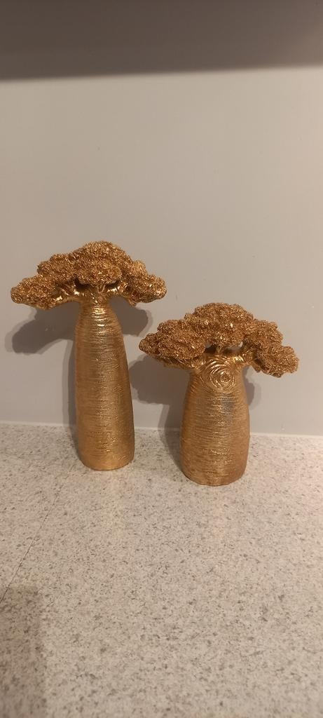 Decoratieve boompjes 25cm hoog en 20cm hoog, Huis en Inrichting, Krukjes, Ophalen, Zo goed als nieuw, Kunststof