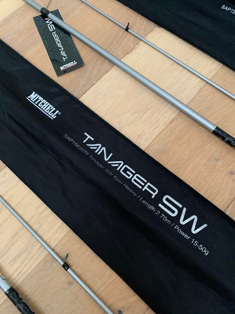 Nieuwe Mitchell Tanager SW spinhengel, 2.70m & 15-50 gr, Mitchell, Werphengel, Nieuw, Ophalen of Verzenden