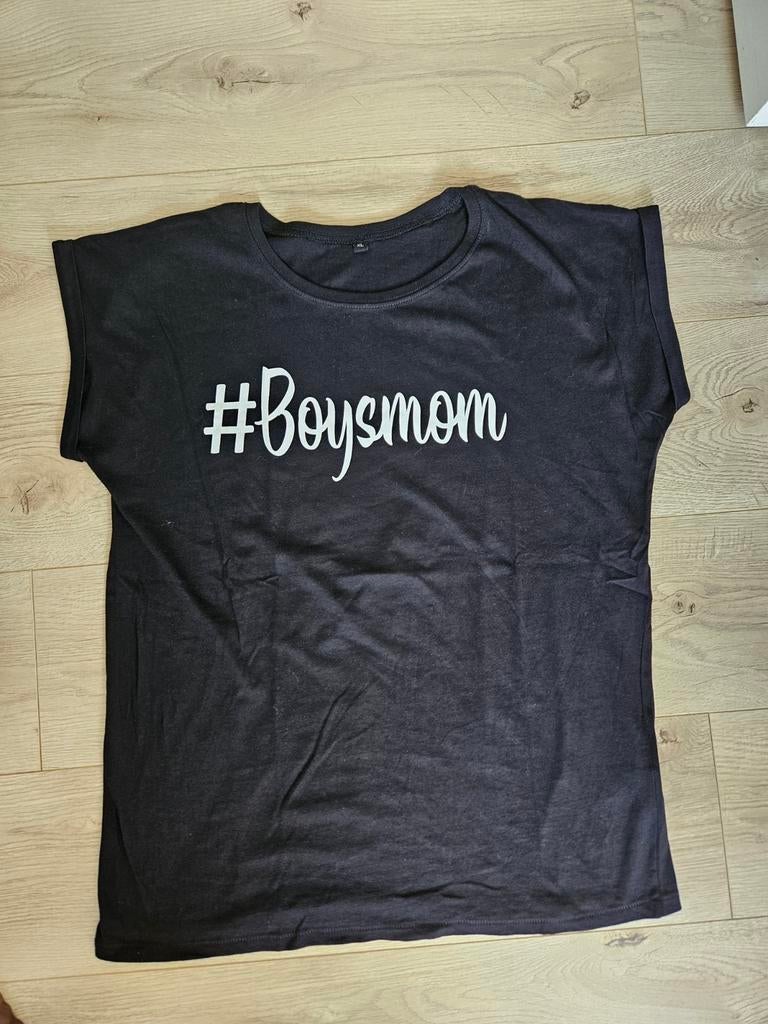 T-shirt #Boysmom maat XL, Zwart, Maat 46/48 (XL) of groter, Nieuw, Ophalen of Verzenden