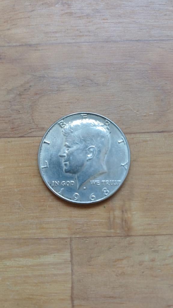 1968 Kennedy Half Dollar - Zilveren Amerikaanse Munt, Postzegels en Munten, Munten | Amerika, Ophalen of Verzenden, Noord-Amerika