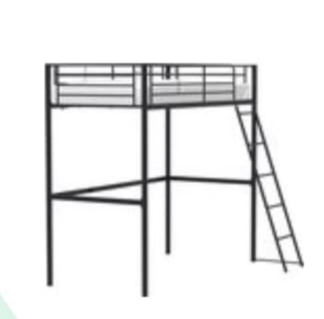 Eliot Mezzanine bed 90x190 cm metaal - Zwart, Ophalen, Eenpersoons, 190 cm of minder, Zo goed als nieuw