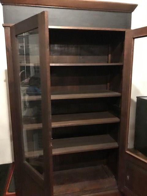 vitrinekast antiek antieke kast met glas teak, Huis en Inrichting, Kasten | Vitrinekasten, Ophalen, Glas, 50 tot 100 cm, 150 tot 200 cm