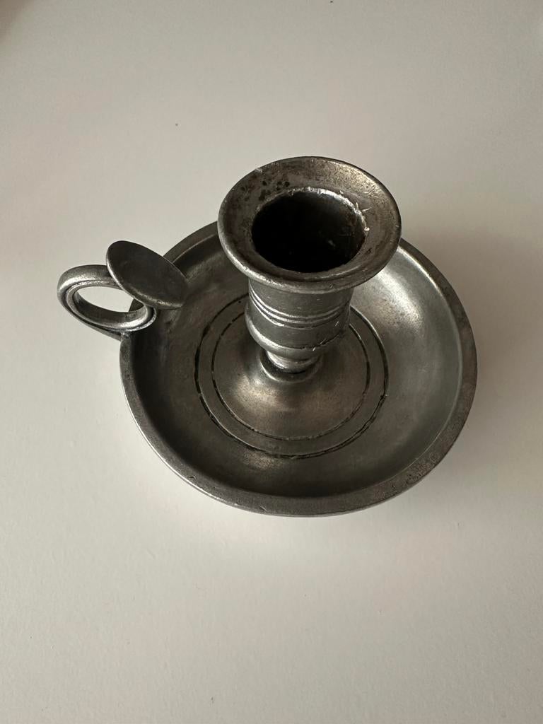 Tinnen kandelaar, Ophalen of Verzenden