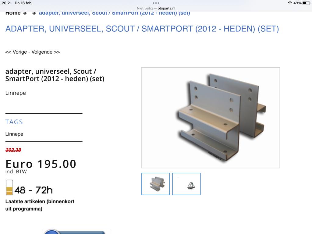 Steunen linnepe scooterdrager, Ophalen, Nieuw