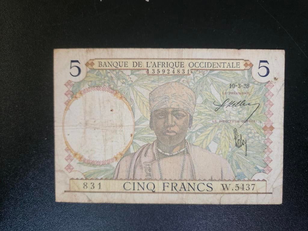 Frans West Afrika pick 21 1938      2, Postzegels en Munten, Bankbiljetten | Afrika, Ophalen of Verzenden, Overige landen, Los biljet