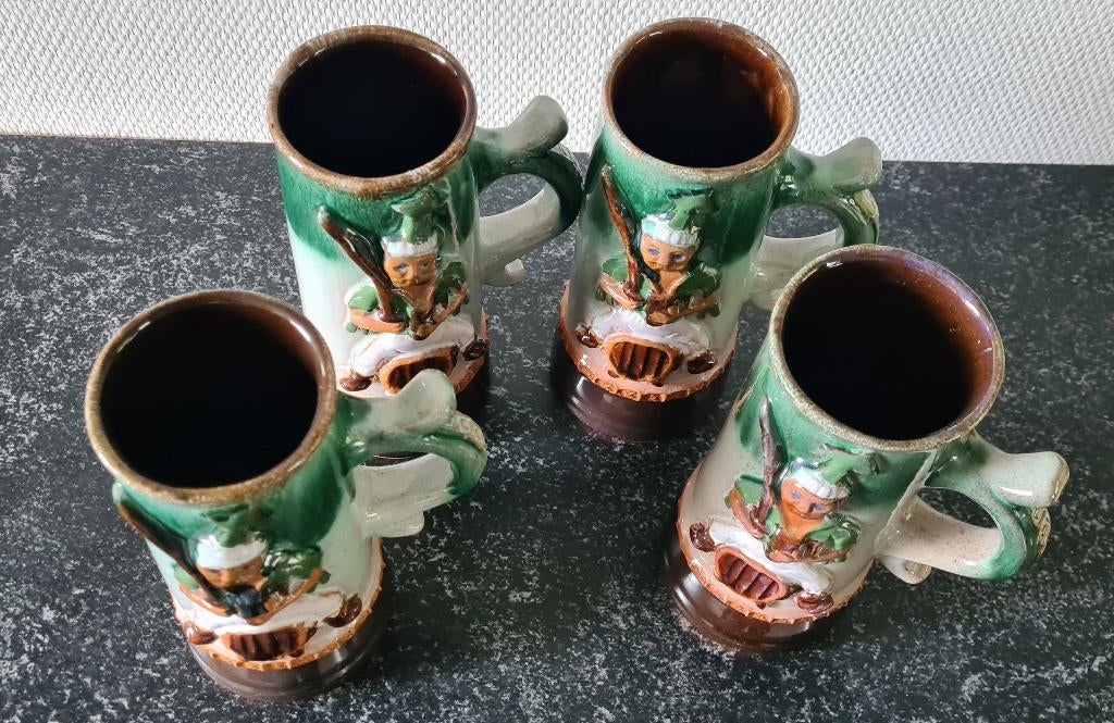 Vier bierpullen uit Silezië, Verzamelen, Biermerken, Ophalen, Nieuw, Pul(len), Overige merken