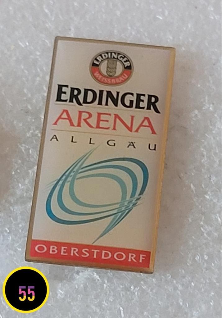Vintage Erdinger Arena Allgäu Oberstdorf pin, Verzamelen, Speldjes, Pins en Buttons, Zo goed als nieuw, Verzenden