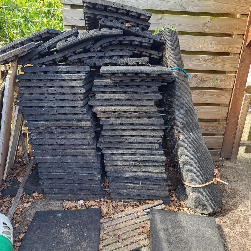 Rubberen tegels, Tuin en Terras, Tegels en Klinkers, Ophalen, Rubber, Overige typen
