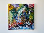 Kleurrijk Abstract Schilderij, Impressionistische Stijl, Antiek en Kunst, Ophalen of Verzenden