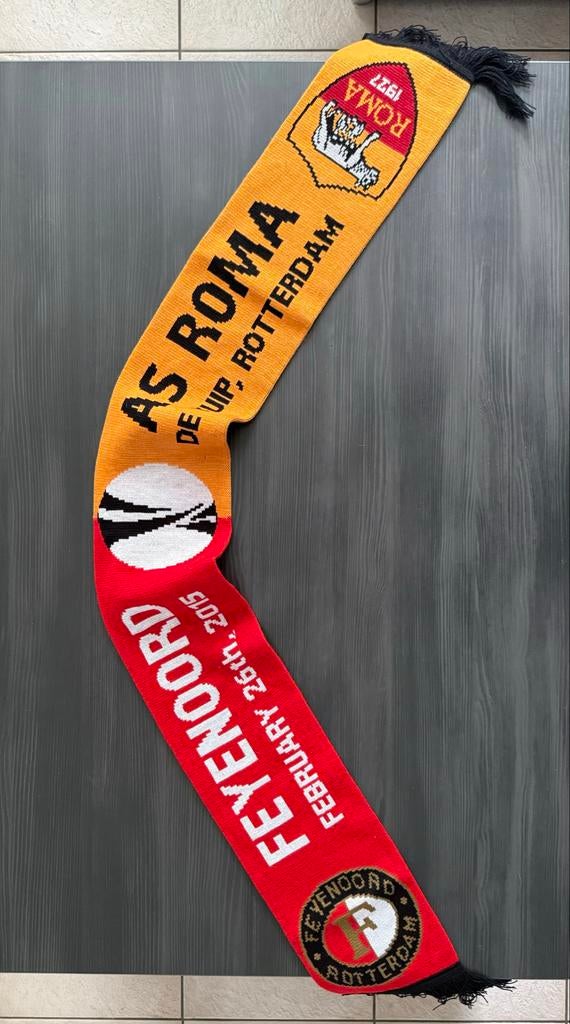 Feyenoord vs AS Roma Sjaal - 26 februari 2015, Ophalen of Verzenden, Zo goed als nieuw, Feyenoord, Vaantje of Sjaal