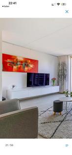 Hoogglans wit tv dressoir - staand en hangend, Ophalen of Verzenden, Zo goed als nieuw, 200 cm of meer, Minder dan 100 cm