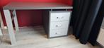 Bureau met ladekast grijs, Huis en Inrichting, Bureaus, Ophalen, Gebruikt, Bureau