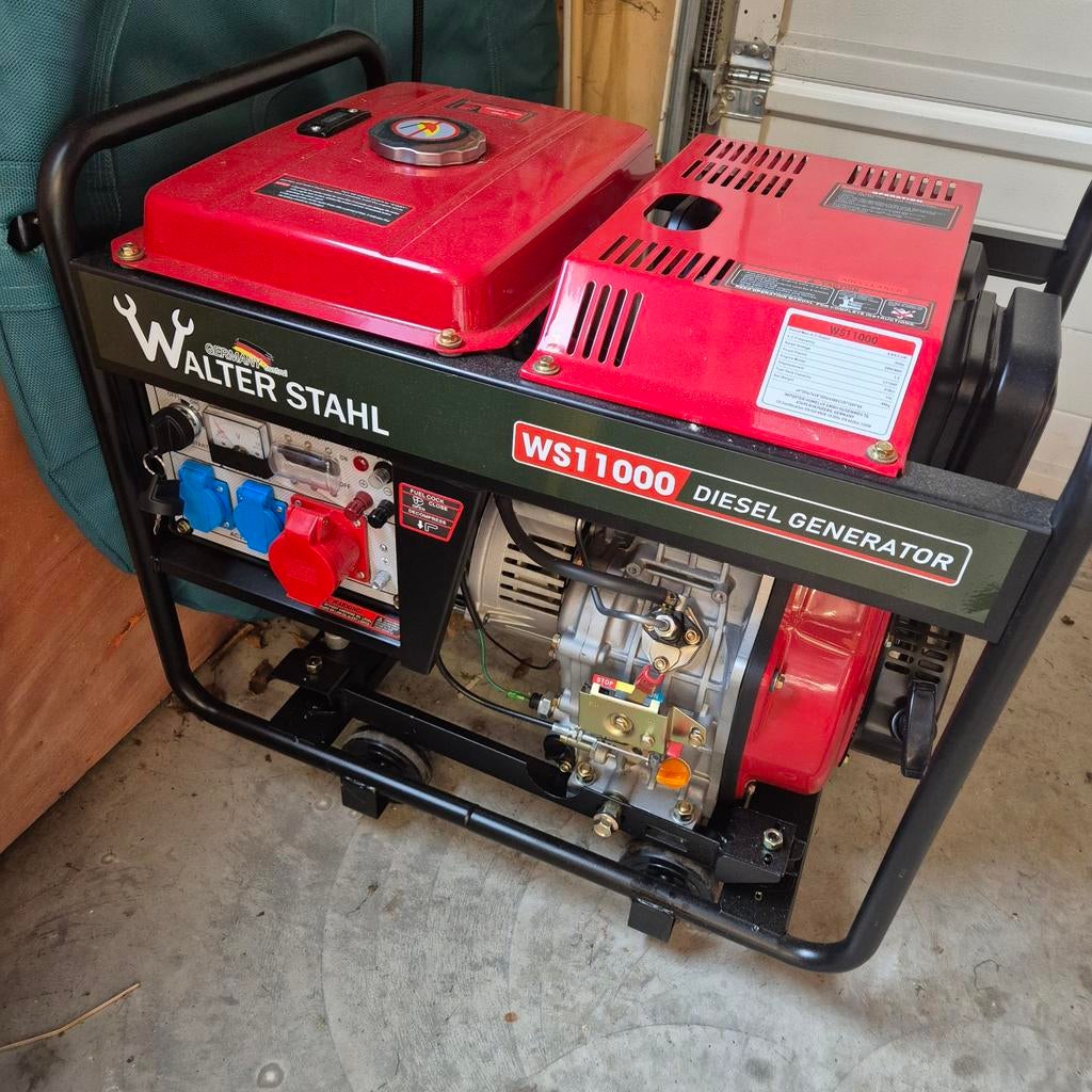 Walter Stahl WS11000 Diesel Aggregaat te huur 5kwh, Elektrisch startend, Dieselolie, Nieuw, Ophalen of Verzenden