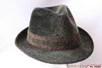Vintage Gleufhoed haarvilt grijs 57 / 58 gratis verzenden NL, Ophalen of Verzenden, Gedragen, 57 cm (M, 7⅛ inch) of minder, Hoed