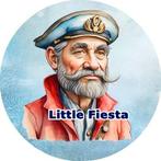 L1445 icing frosting kapitein 18cm eetbare taart print top, Ophalen of Verzenden, Nieuw, Taarten, Versiering