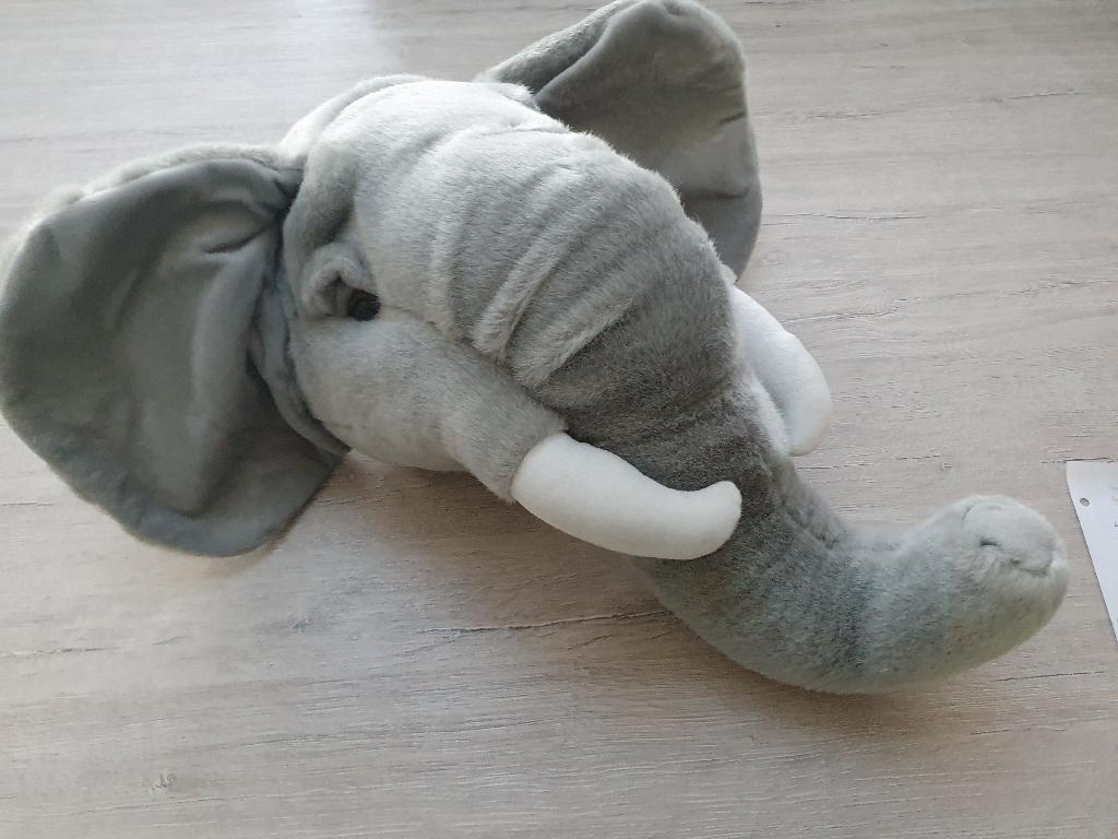 pluche olifantenkop, Ophalen of Verzenden, Zo goed als nieuw, Wanddecoratie