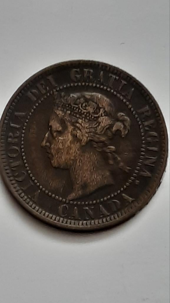 ONE CENT 1886 CANADA MOOI EXEMPLAAR SCHAARS OPLAGE:, Postzegels en Munten, Munten | Amerika, Ophalen of Verzenden, Noord-Amerika