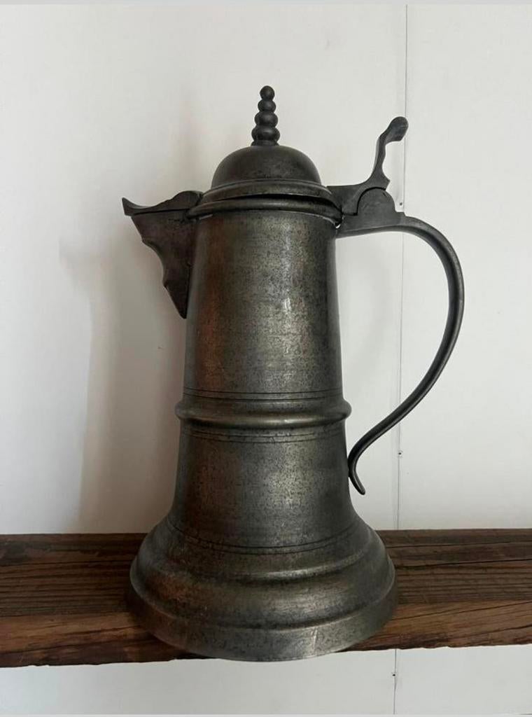 Antieke tinnen bierkan, Ophalen