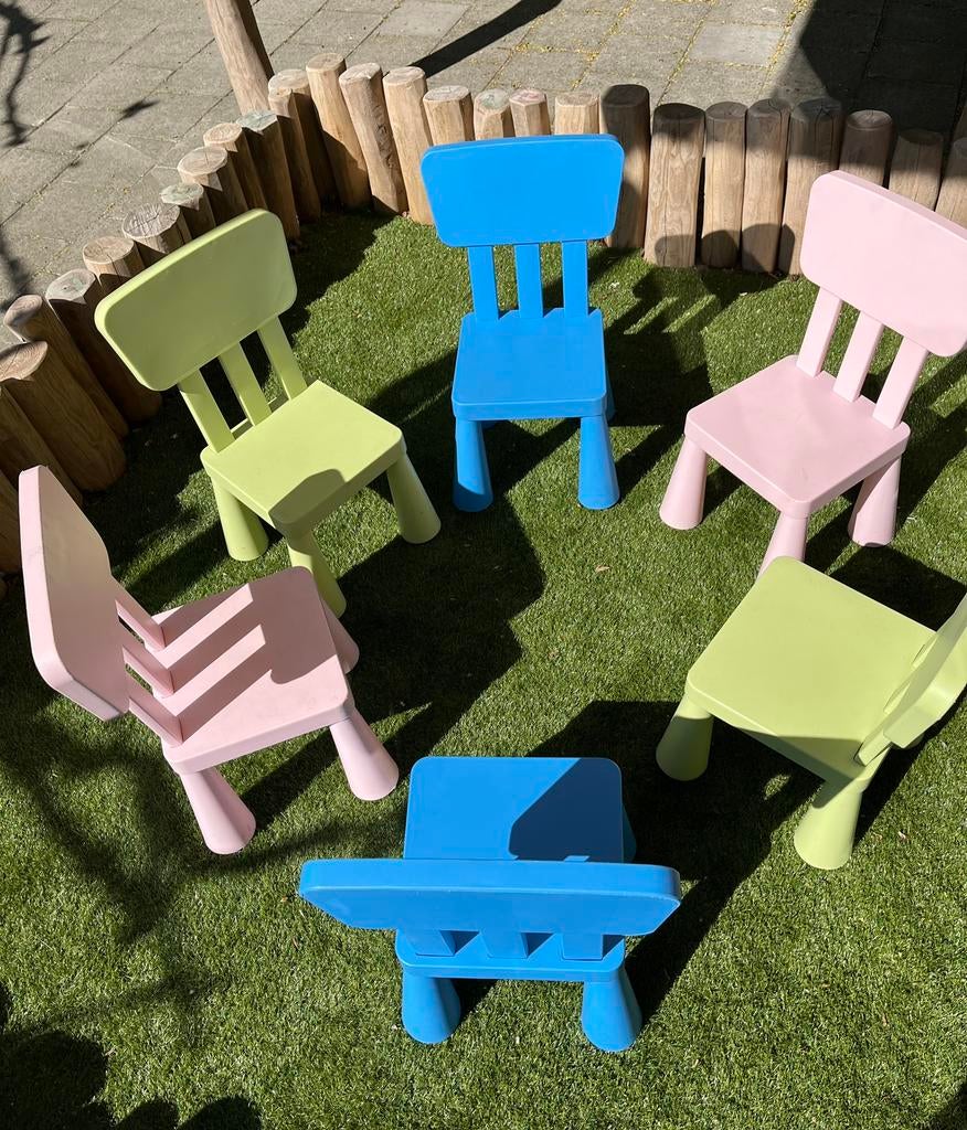 Zes plastic Ikea stoelen, Ophalen, Gebruikt, Stoel(en)