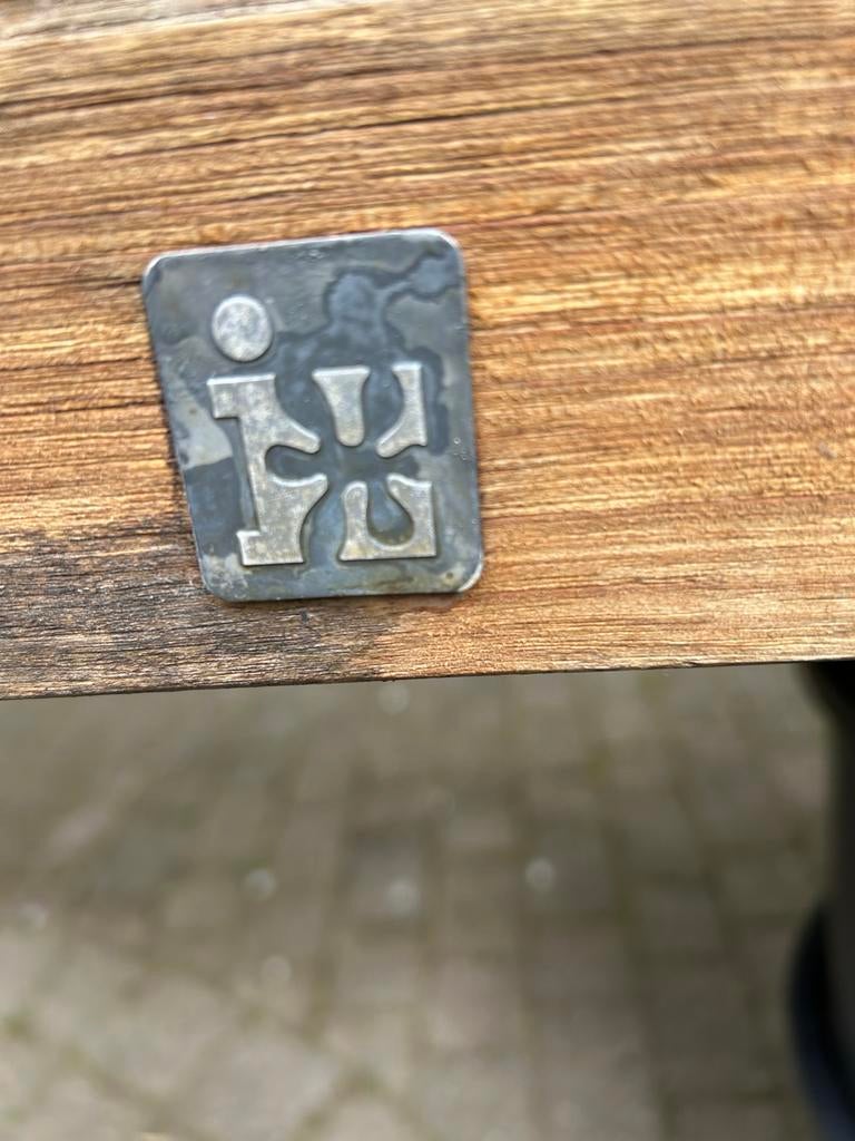 Hardhouten tuintafel van Intratuin met 3 stoelen, Tuin en Terras, Tuintafels, Ophalen, Gebruikt, Rechthoekig, Teakhout