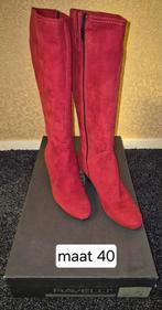 Nieuwe rode suède laarzen in doos - Maat 40, Ophalen of Verzenden, Nieuw, Rood, Hoge laarzen