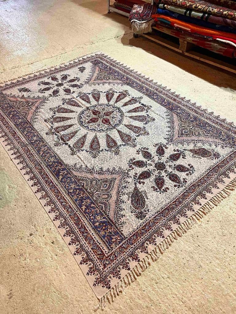 Grand foulard woonkleed hand gestempeld katoen 183/130, Gebruikt, Etten-Leur, DJT@dejuistetoon.eu, Ophalen of Verzenden