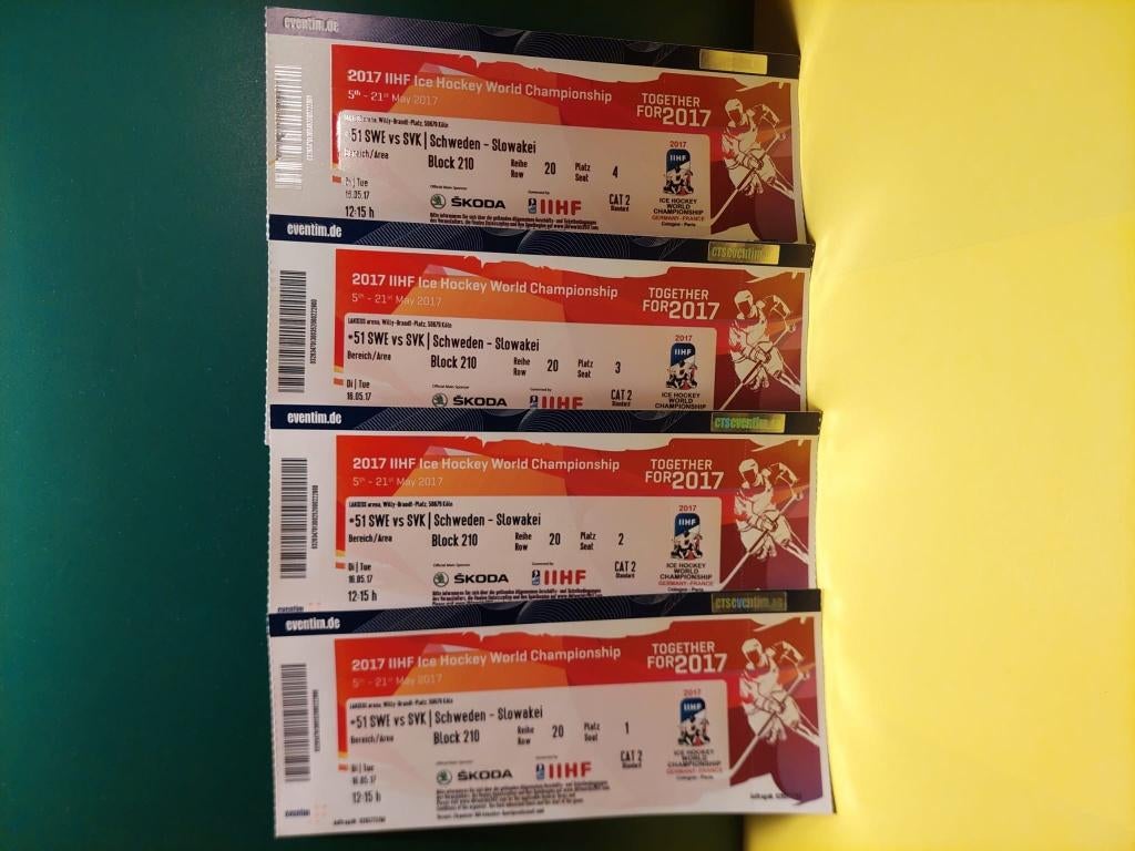 WK IJshockey 2017 Zweden–Slowakije & Duitsland -Letland, Drie personen of meer, Mei