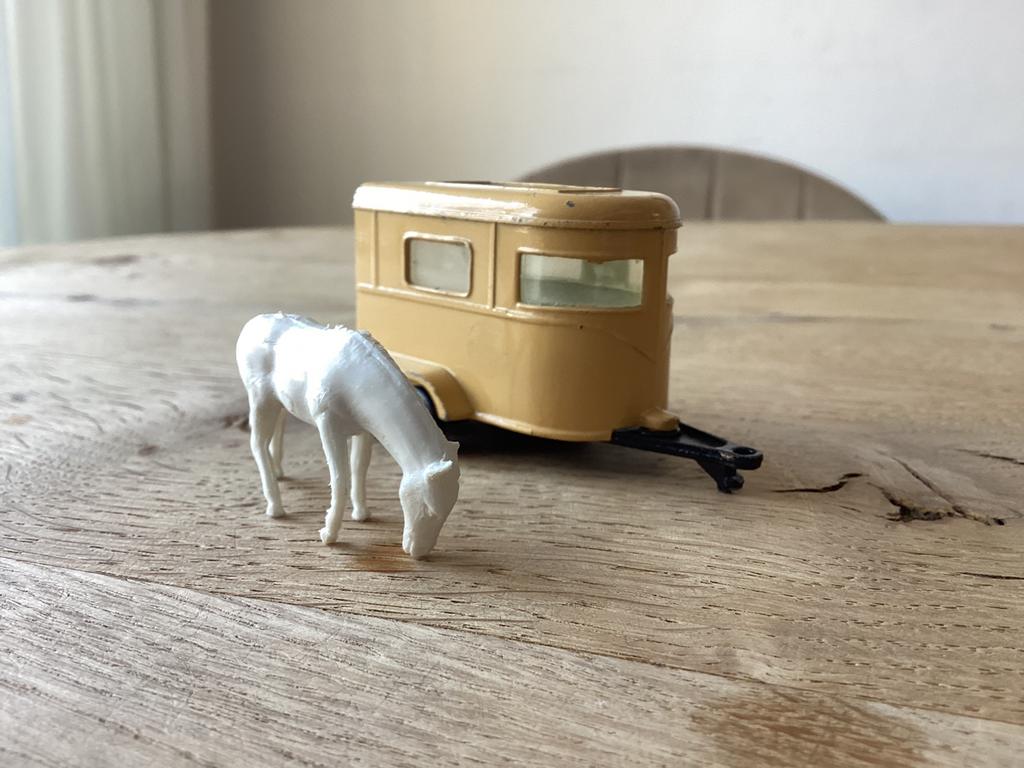 Matchbox paardentrailer met paard – Lesney England, Ophalen of Verzenden, Zo goed als nieuw, Tractor of Landbouw