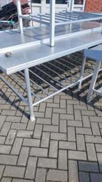 Werktafel aluminium 240 x 132 cm dubbele snijplaten, Huis en Inrichting, Keuken | Keukenelementen, Ophalen of Verzenden, Gebruikt