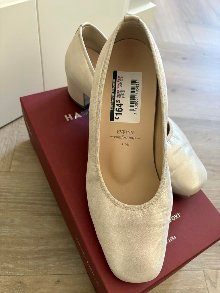 Hassia Pumps - Platin Glansleer, maat 37,5, Kleding | Dames, Schoenen, Pumps, Overige kleuren, Ophalen of Verzenden, Zo goed als nieuw