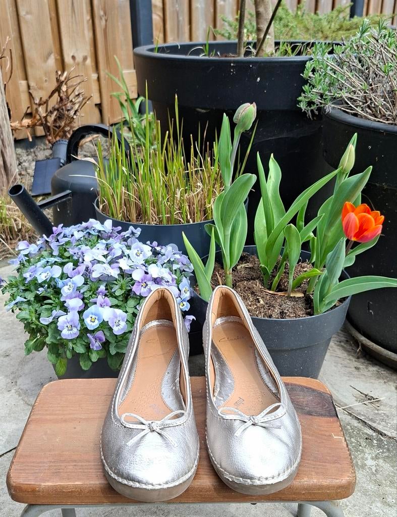 Mooie licht goudkleurige leren CLARKS ballerina's maat 39, Kleding | Dames, Schoenen, Ophalen of Verzenden, Zo goed als nieuw