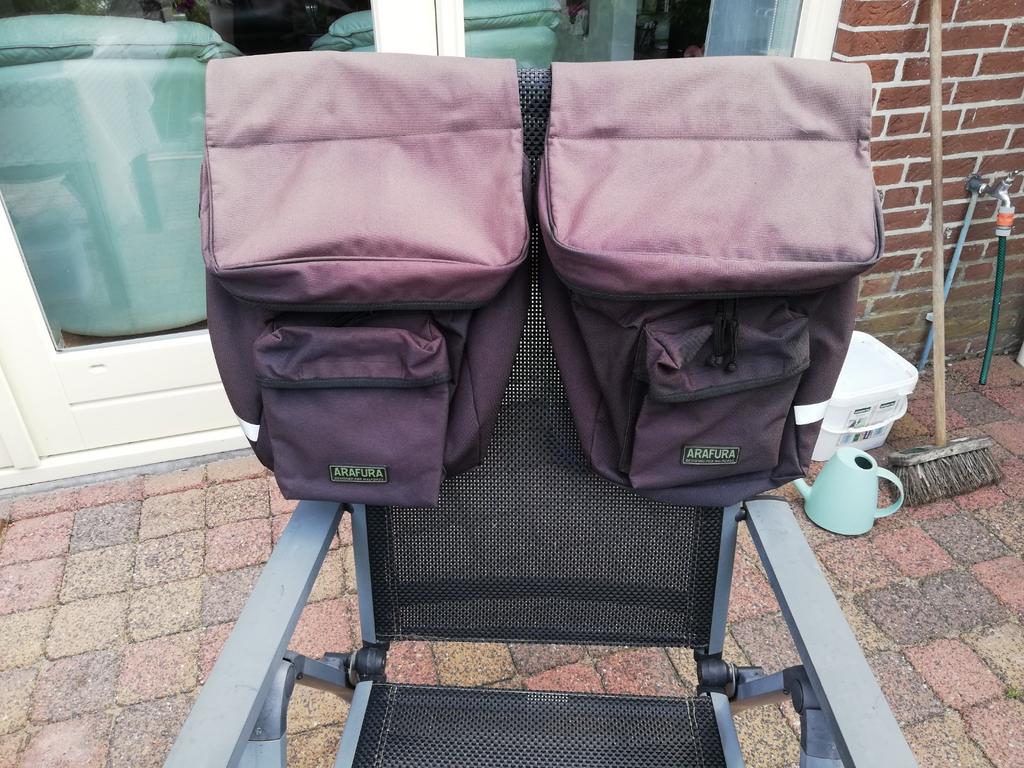 2 dubbele fietstassen, Fietsen en Brommers, Fietsaccessoires | Fietstassen, Ophalen of Verzenden, Gebruikt