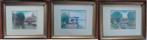 Drie schilderijtjes gemaakt bij Giethoorn, Huis en Inrichting, Woonaccessoires | Schilderijen, Tekeningen en Foto's, Ophalen, Minder dan 50 cm