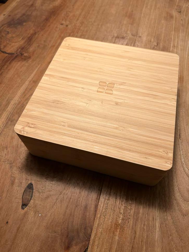 Waterdrop Voorraad Doos Bamboe - Nieuw, Huis en Inrichting, Woonaccessoires | Overige, Zo goed als nieuw, Hout, Beige, Ophalen of Verzenden