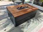 Cosipure 120 Vuurtafel Zwart met Teak Top + Gasfles, Ophalen, Zo goed als nieuw