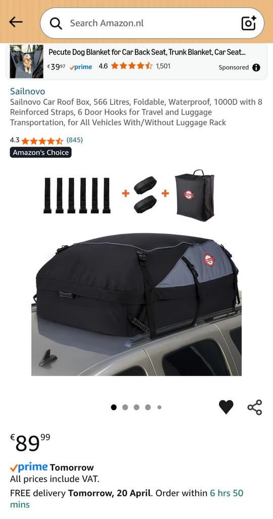 Sailnovo daktas, Auto diversen, Dakkoffers, Ophalen, Zo goed als nieuw