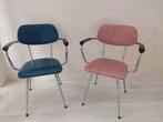 2 vintage buisstoelen met armleuning, Huis en Inrichting, Ophalen, Gebruikt, Twee, Blauw
