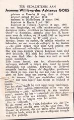 Goes Joannes 1915 Utrecht 1963 Rosmalen priester, Ophalen, Bidprentje