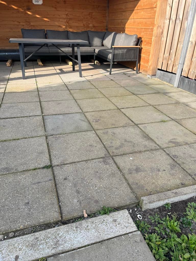 Betontegels 50x50x5 cm - ca. 200 tegels, gratis af te halen, Tuin en Terras, Ophalen, Gebruikt, 10 m² of meer, Beton