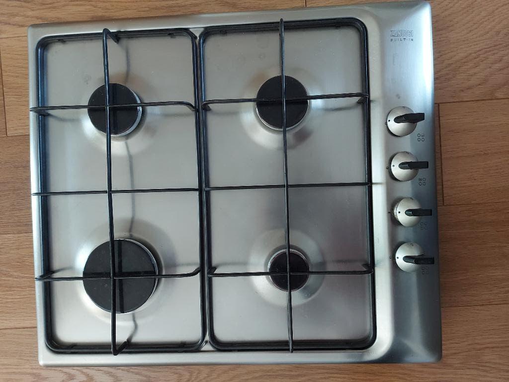 4 pits rvs gaskookplaat, Witgoed en Apparatuur, Kookplaten, Ophalen, 4 kookzones, Zo goed als nieuw, Energieklasse A of zuiniger