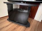 Zwart TV-meubel met glazen deur, Ophalen, Minder dan 50 cm, Gebruikt, Minder dan 100 cm
