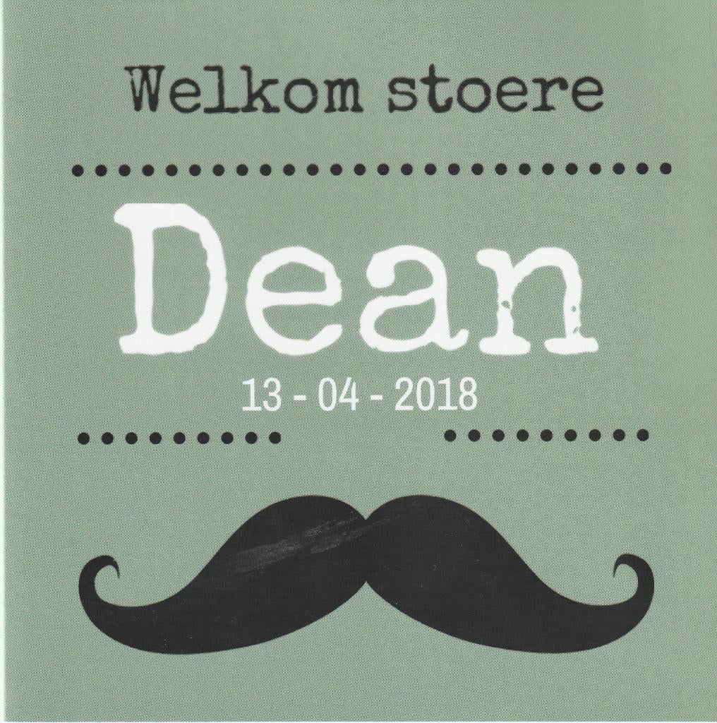 Dean, Ophalen of Verzenden, 2000 tot heden, Geboortekaartje