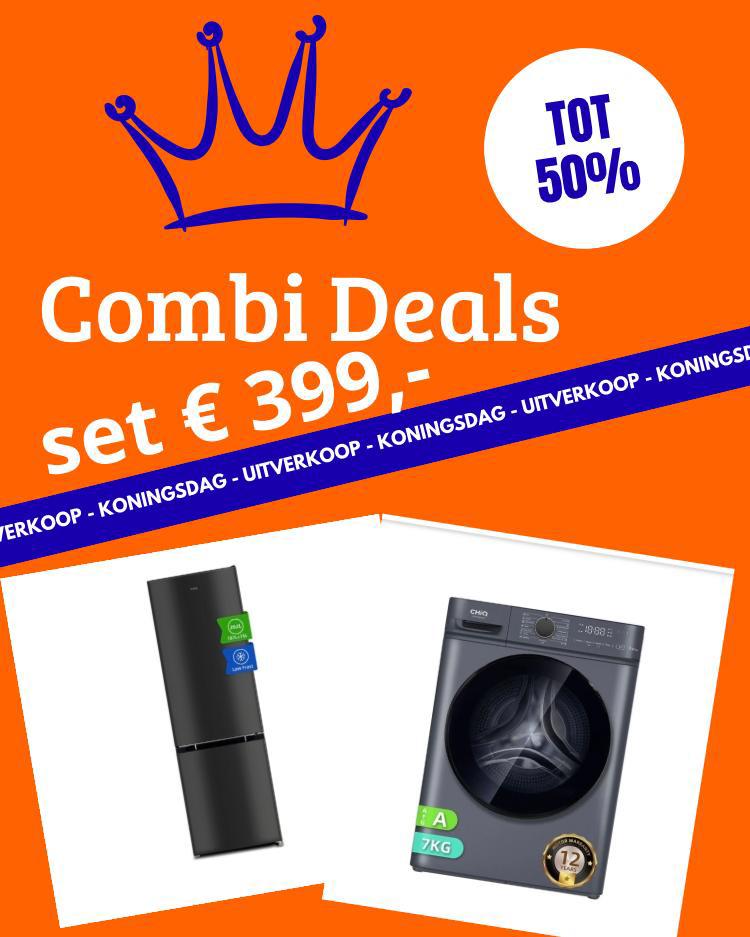 Combi Deals Witgoed!!!, Zonder vriesvak, 200 liter of meer, Zo goed als nieuw, 160 cm of meer